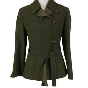 Vintage Hammerer Green Loden Boiled Wool Felt Hunter Jacket sz S Made in Autria